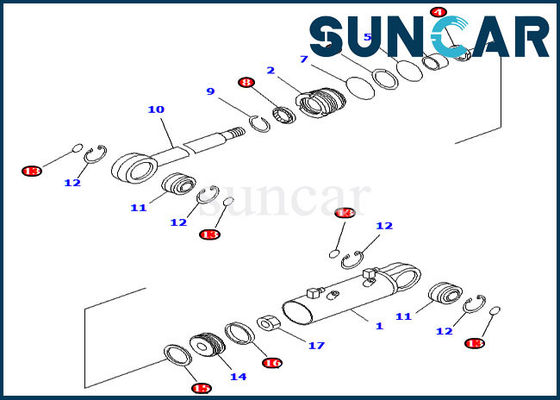 購入 707-98-34590小松の内部の部品のためのブルドーザーのシールのキットの刃傾きシリンダー修理用キット online manufacture