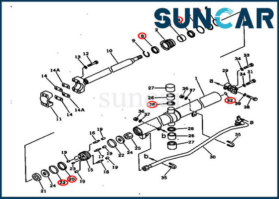 購入 707-98-28600 7079828600の上昇シリンダー シールの修理用キットの小松のクローラーdozer D60P-12 D65E-12 online manufacture