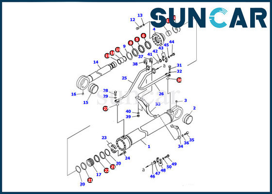 購入 707-98-77210小松PC1100-6の掘削機のバケツ シリンダー サービス キット オイル シールの修理用キット online manufacture