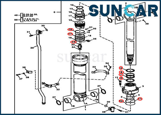 購入 Wear Resistance FYA00001400 Excavator Arm Sealing Kit 245GLC 230GW Deere Cylinder Kits online manufacture