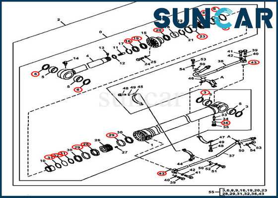 購入 4640118のディッパーの棒の腕のシーリング キットはJohn Deere 350GLC 370C 350DLCの掘削機モデルに合う online manufacture