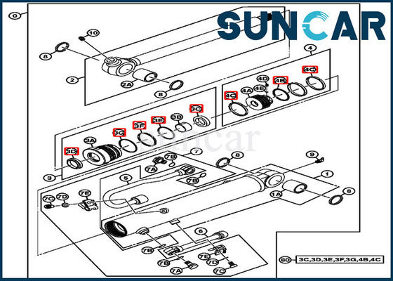 購入 4667454のバケツ シリンダー シールのキット17D John Deereの油圧取り替えのキット online manufacture