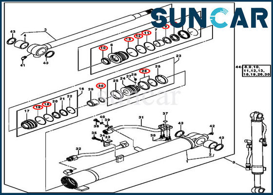 購入 0844807のブーム シリンダー修理シーリング キットのJOHN DEEREの取り替えの掘削機の部品 online manufacture