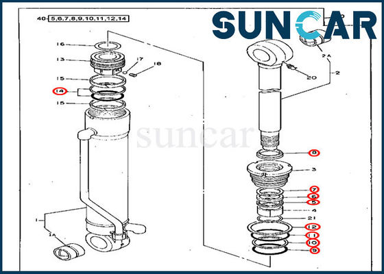 購入 John Deereの掘削機70Dのための4217003本の腕シリンダー シールのキットの取り替えサービス キット online manufacture