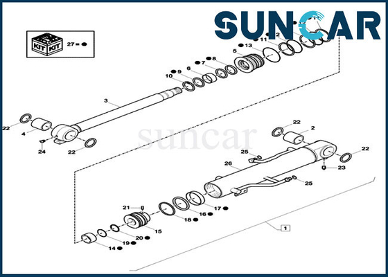 購入 XKCD-01373ブームCYLのシールのキットXKCD01373のシールの修理用キットはモデルCX26Cの場合の小型クローラー掘削機に合う online manufacture