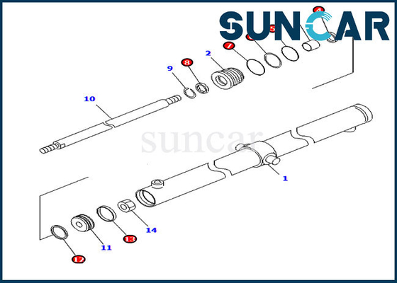 購入 707-98-12590小松PC120SC-6 PC200SC-7-M1のための7079812590枚のスライドのタクシー シリンダー シールのキット online manufacture