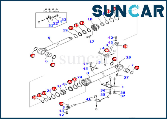 購入 小松721-98-01970 PC360LCI-11 PC390LCI-11のための7219801970のブーム シリンダー シーリング キット online manufacture