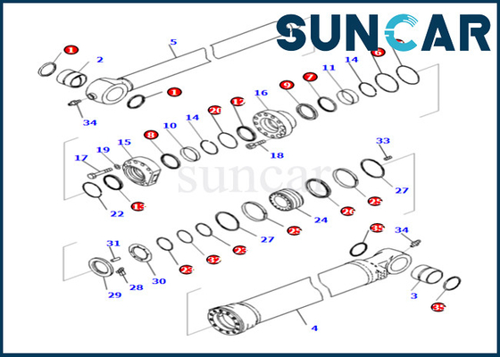 購入 バケツ シリンダー シールのキット小松PC490LCI-11バケツ シリンダー修理用キットのための721-98-01740 721-98-01740 online manufacture