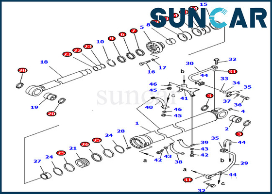 サービス キット707-99-68650 PC750-6 PC750SE-6小松のための7079968650のバケツ シリンダー オイル シールのキット