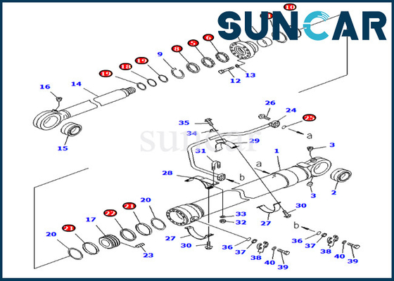 小松707-99-69690モデルPC750-7 PC800-8海外版のための7079969690のバケツ シリンダー シールのキット