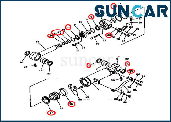 D275A-2小松のためのSUNCARのシールの取り替えのキット707-99-64405 7079964405