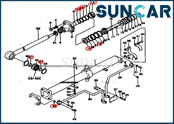 Machinery Sealing 130-63-05070 Cylinder Seal Repair Kits For Bulldozer Komatsu D50P-15