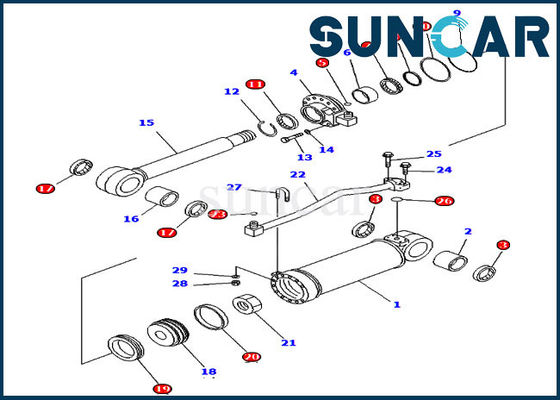 707-99-52170リッパーのシーリング キットの小松シリンダー シールの修理用キットはD65EX-15E0モデルに合う