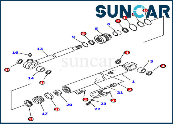 707-98-04700バケツ シリンダー シールのキットの小松PC18MR-2 PC14R-3の掘削機内部サービス キット