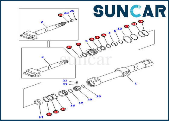 KB3011A-00203スライド シリンダー サービス キットKB3011A00203 PC200SC-6小松の取り替えのシールのキット