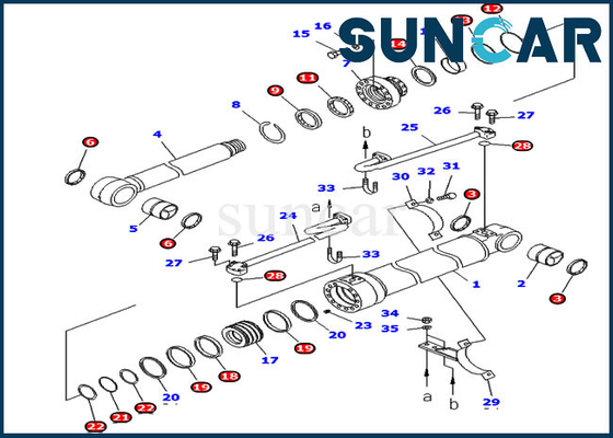 707-99-46140 KomatsuExcavatorの海外版のための7079946140 PC228USLC-3ブーム シリンダー シールのキット