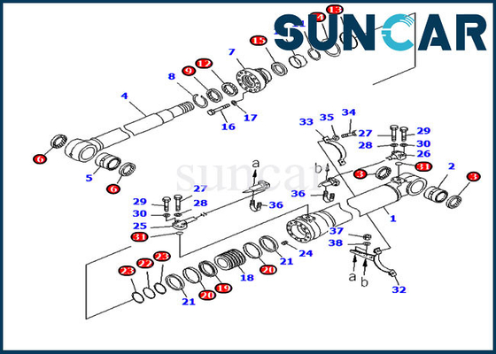 小松707-98-47740ブーム シリンダー修理シールのキット7079847740 PC228USLC-3E0 PC228US-3E0サービス キット