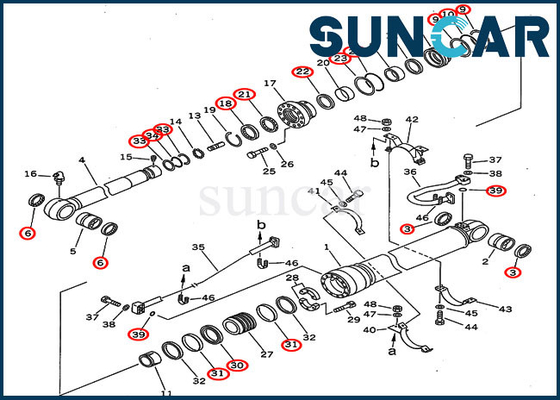 腕オイル シールのキット707-99-67110シリンダー修理用キット7079967110適合の小松PC300-5 PC310-5の重い装置