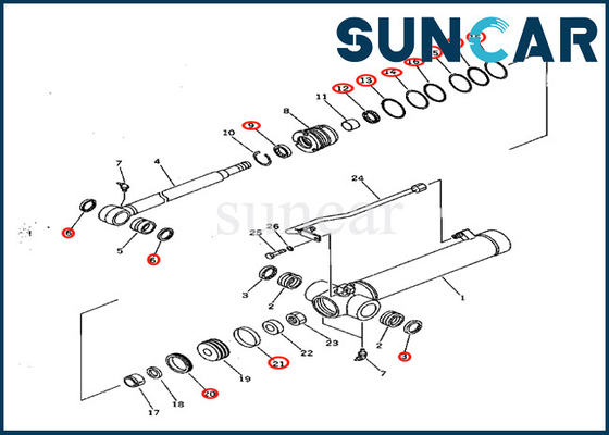 小松PC28UD-2 PC28UG-2 PC28UU-2の腕シリンダー サービス キットのための707-98-22170 7079822170