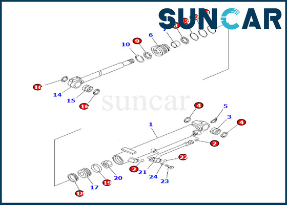 羽根取付角シリンダー シーリング キット707-98-13220小松7079813220の適合PC35MR-3 PC35MR-2