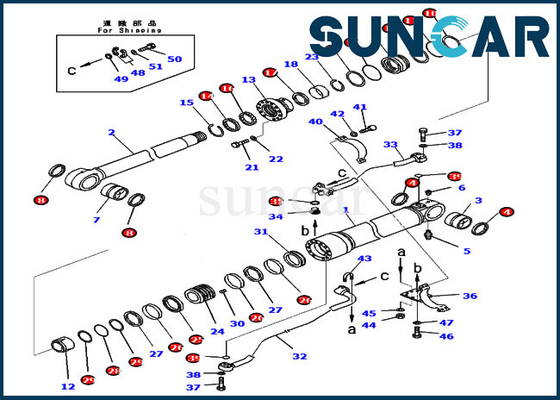 707-99-58031小松PC350-8 PC300-8 PC300LC-8のための7079958031のブーム サービス キット シリンダー シールのキット