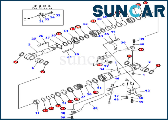 707-99-65200小松モデルPC400-7 PC400LC-7シーリング キットのための7079965200のブーム シリンダー サービス キット