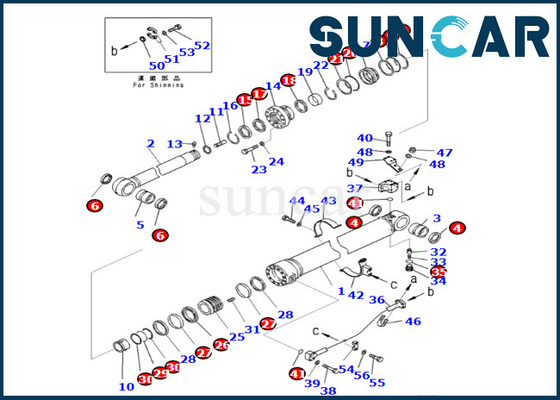 腕シリンダー シールのキット721-98-00140 PC490LC-11 PC490-11のための7219800140本の腕シリンダー シーリング キット小松