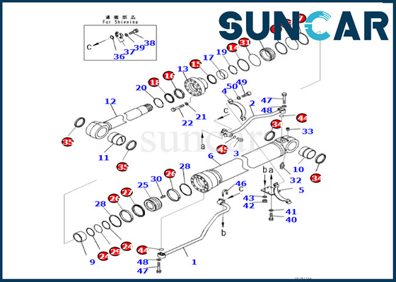 ブーム シリンダー修理用キット721-98-03990 PC500LC-10R PC500LC-10M0のための7219803990の小松ブーム シリンダー シールのキット