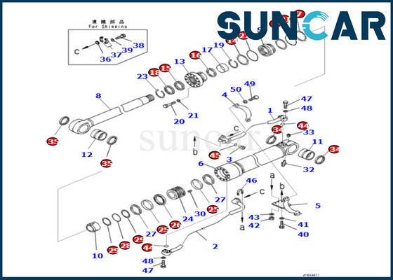 小松ブーム シリンダー シーリング キット707-99-72131 PC500LC-8R PC500LC-8のための7079972131のブーム シリンダー シールのキット