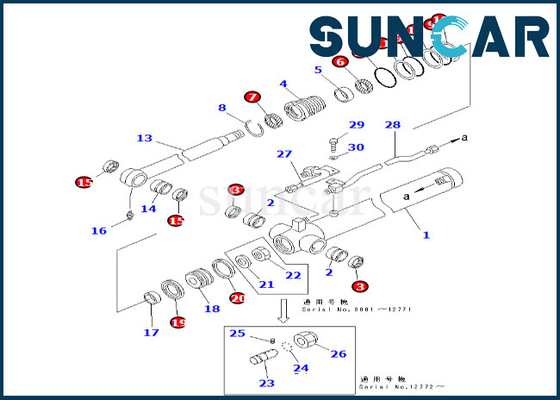 707-98-26620 PC50UUM-2 PC50UU-2の腕シリンダー シーリング キットのための7079826620本の腕シリンダー シールのキット