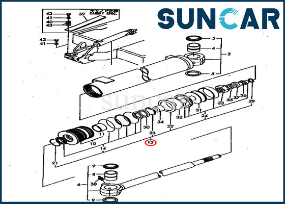 PC40FR-1 PC50FR-1 Models Komatsu YM172151-72080  Replacement Swing Cylinder Service Kits