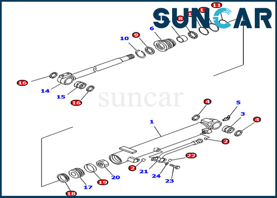 707-98-14770小松PC45MR-3 PC50MR-2 PC55MR-3サービス キットのための7079814770の角度シリンダー シールのキット