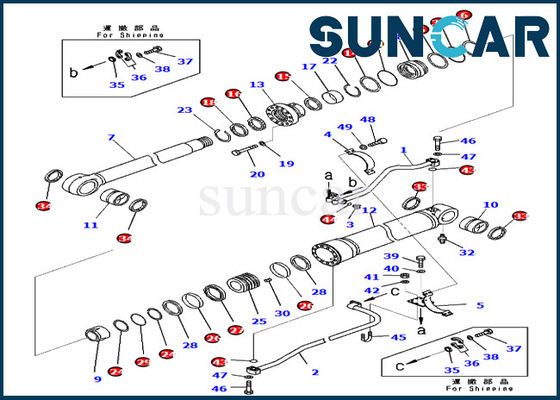 PC650LC-11 PC700LC-11小松721-98-01360の7219801360のブーム シリンダー シールのキット サービス キット
