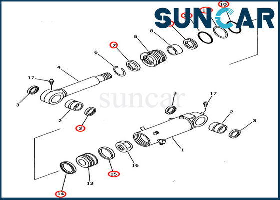 707-98-43130モデルPC60-7 PC70-7 PC70-7E補修部品のための7079843130のブレード シリンダのシールの修理用キット